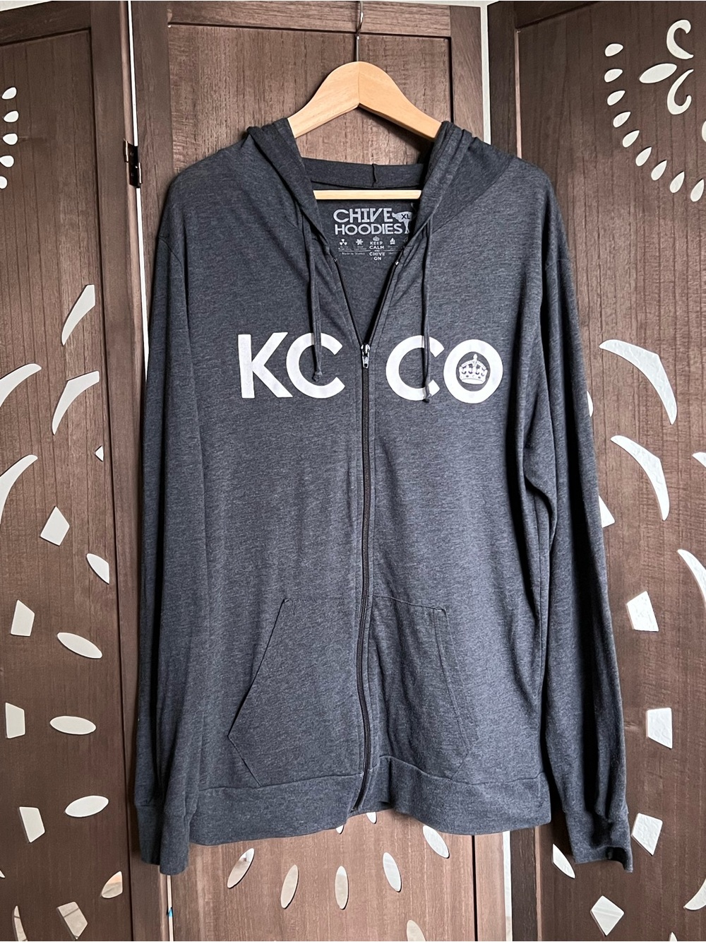 Chive Hoodies KC CO Charcoal Lightweight Zip Hoodie